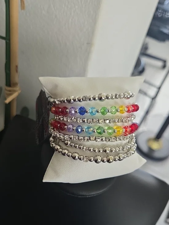 Paparazzi Ice Knowing You Multi Coil Bracelet NWT - Picture 1 of 3